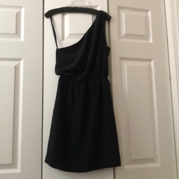 club monaco one shoulder dress Club Monaco Black One Shoulder Mini Party Dress